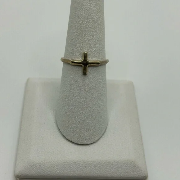 Sterling Silver 925 Heart & Cross Ring Size 7.5 - Picture 2 of 6